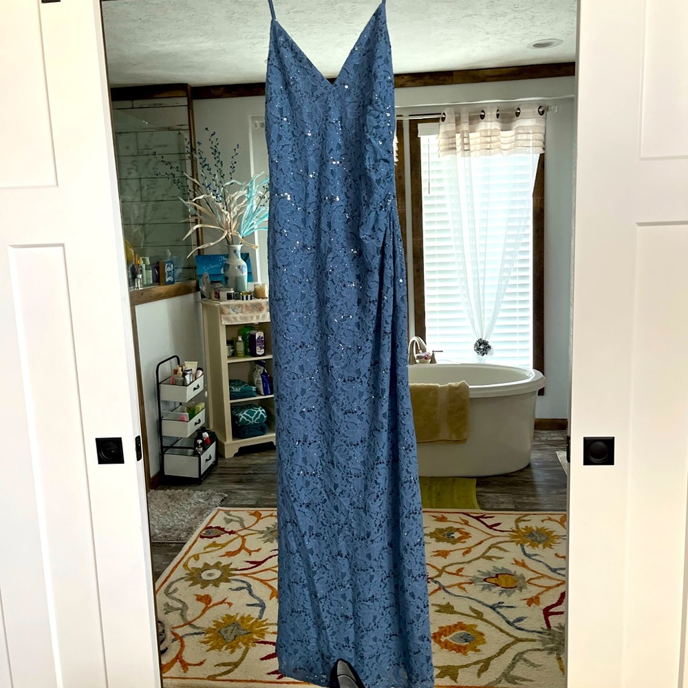 For sale blue sequin long length dress